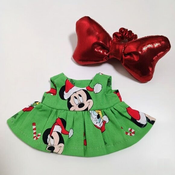 Labubu Holiday Christmas Santa Claus Custom Dress and Oversized Bow Outfit - Picture 3 of 5